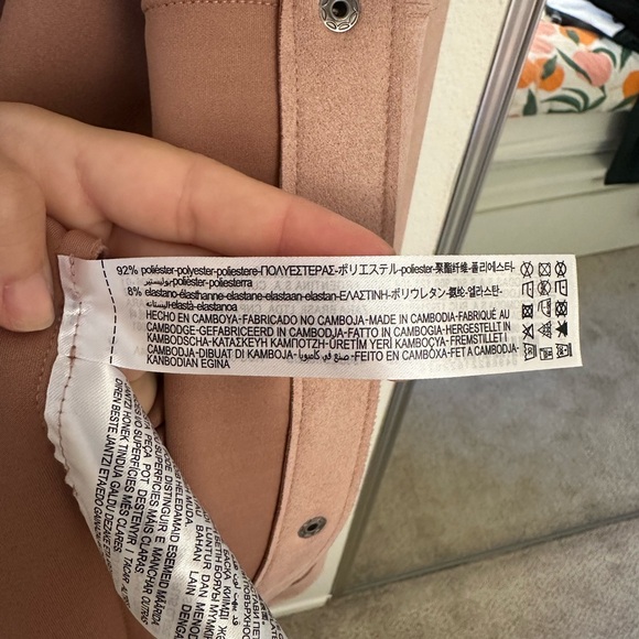 Zara Suede Cropped Lightweight Pink Jacket Size Small Oversized Fall - Picture 8 of 8